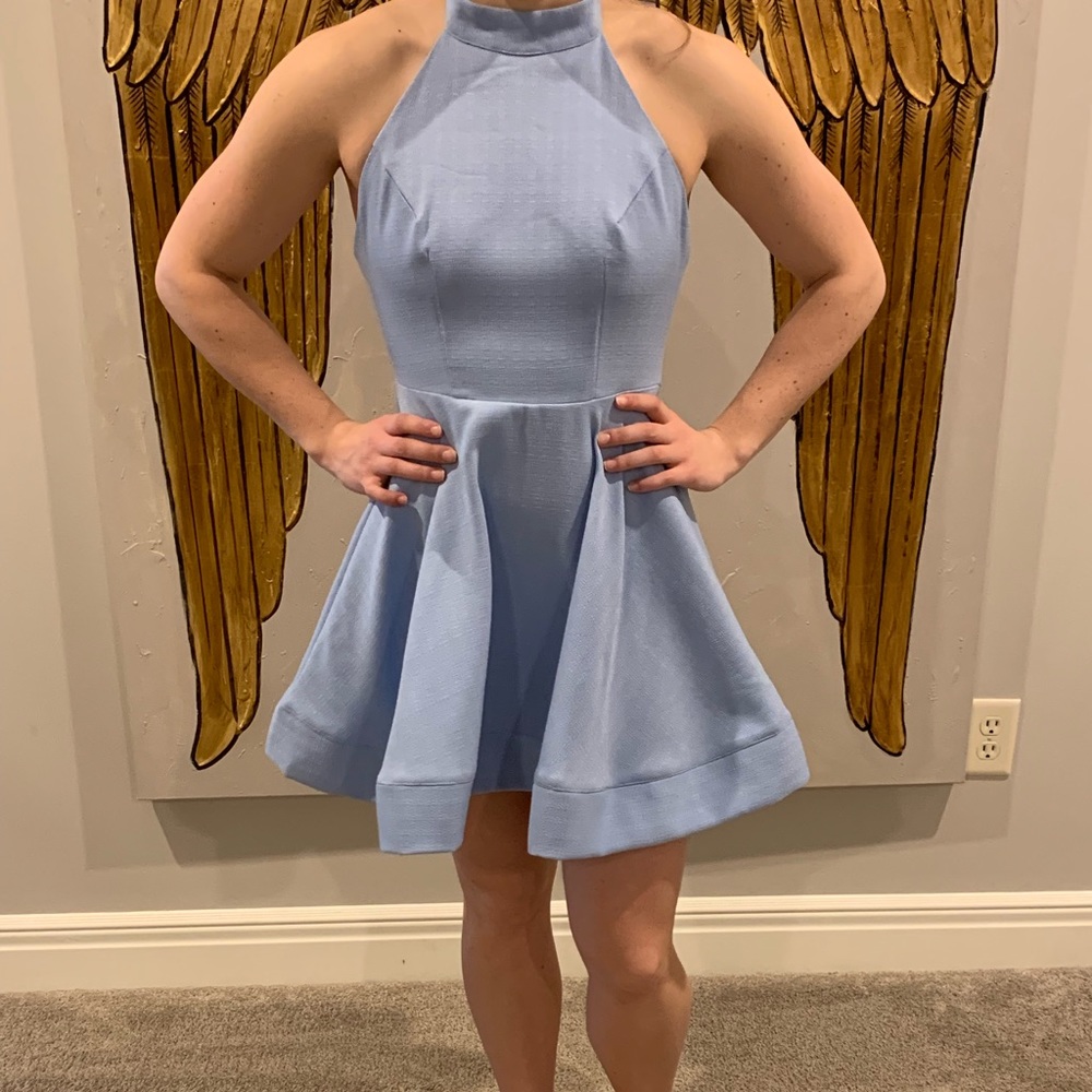 Baby blue tie up dress